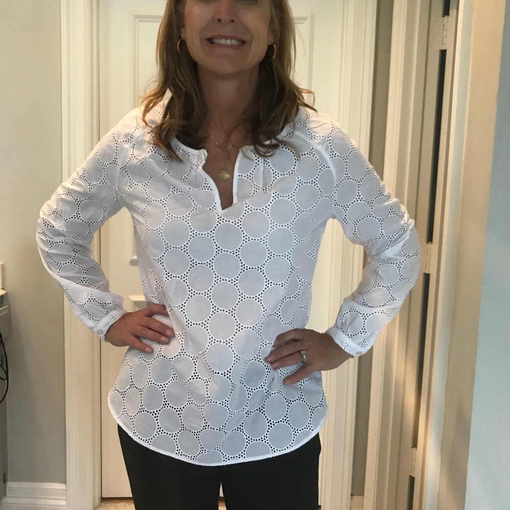 White Eyelet Summer Top